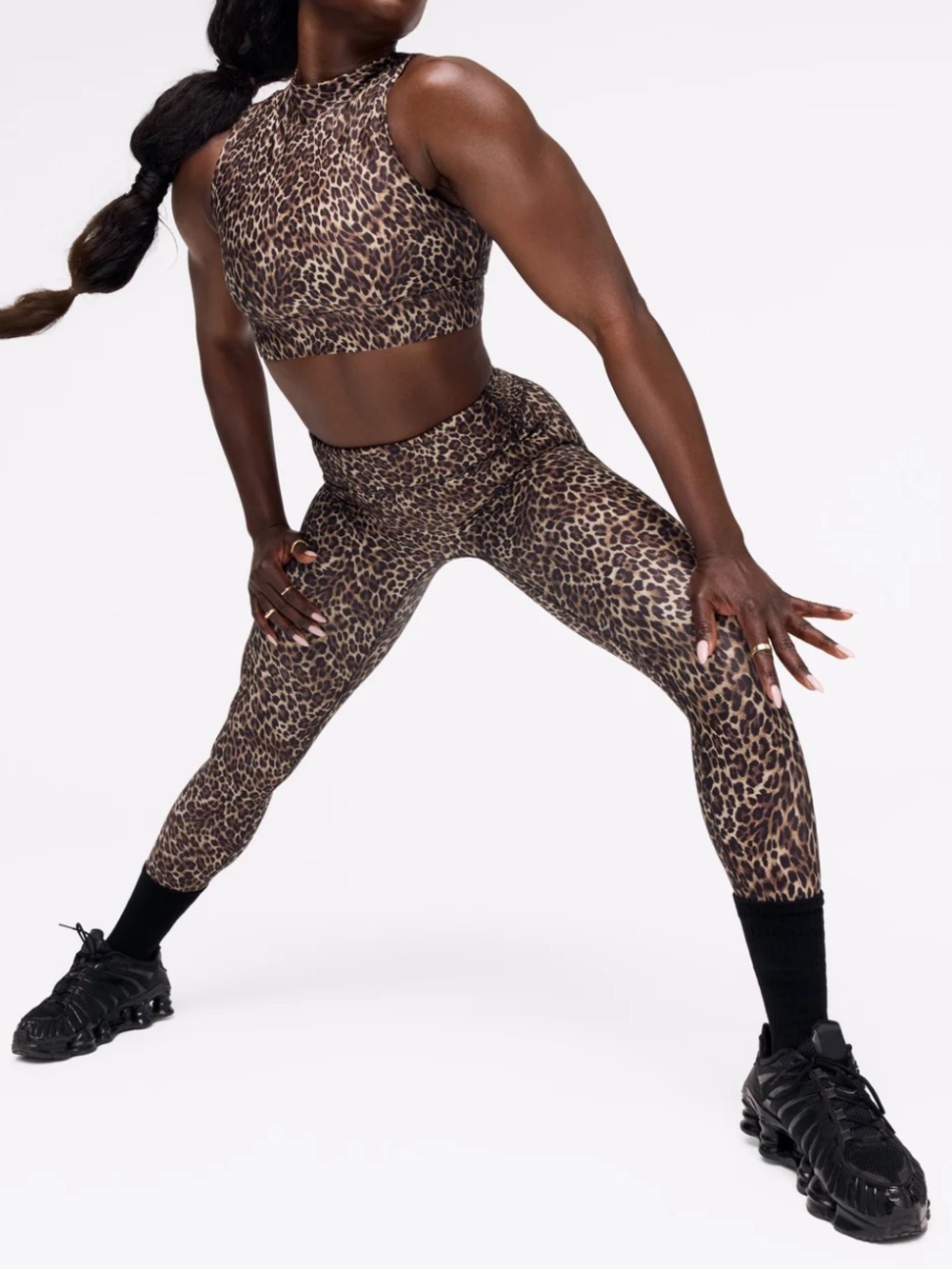 Peloton Leopard Print High-Waist Leggings in Brown & Black